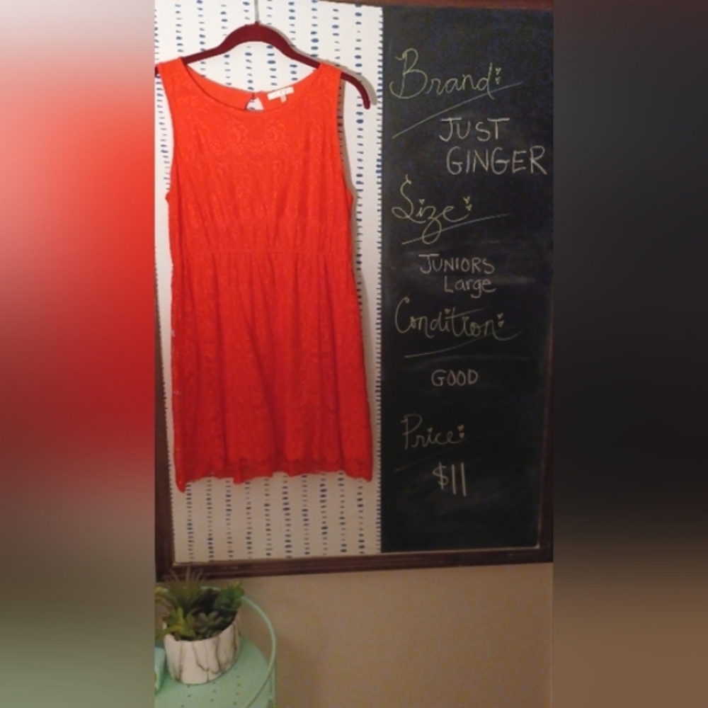 JUST GINGER: Red Lace Dress
